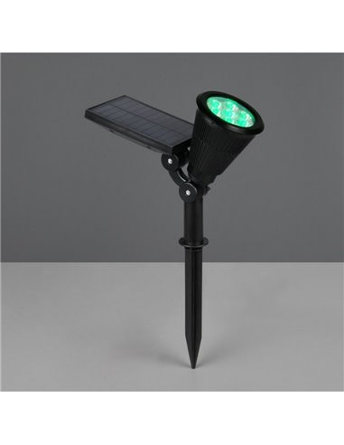 Holofote solar LED Festival com ponta, mudança de cor RGB, bateria recarregável, 1 W, 35 lm, IP44