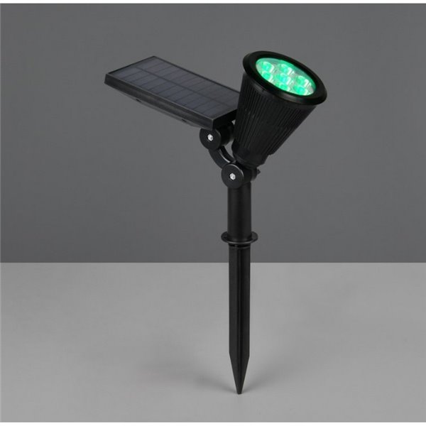 Holofote solar LED Festival com ponta, mudança de cor RGB, bateria recarregável, 1 W, 35 lm, IP44