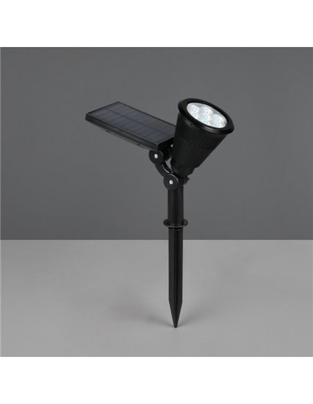 Holofote solar LED Festival com ponta, mudança de cor RGB, bateria recarregável, 1 W, 35 lm, IP44