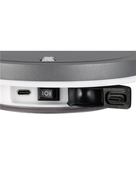Aplique LED redondo para exterior FORTALEZA Ø14cm recargable USB iluminación indirecta  2W 200lm, 3000K IP44