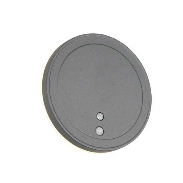 Aplique LED redondo para exterior FORTALEZA Ø14cm recargable USB iluminación indirecta  2W 200lm, 3000K IP44
