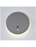 Aplique LED redondo para exterior FORTALEZA Ø14cm recargable USB iluminación indirecta  2W 200lm, 3000K IP44