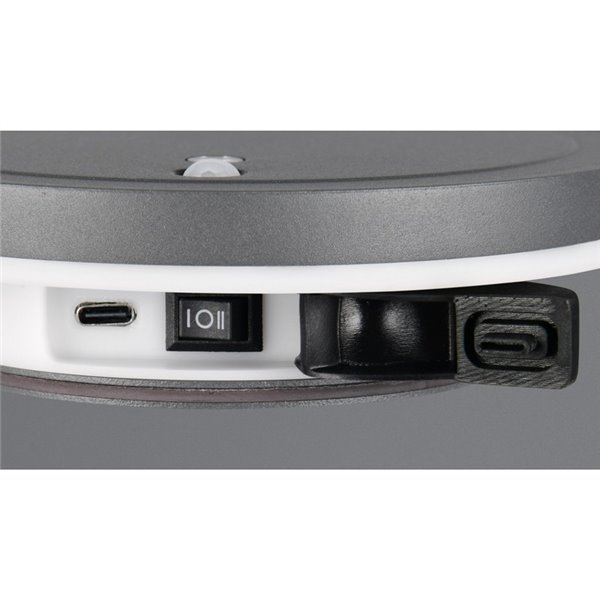 Aplique LED redondo para exterior FORTALEZA Ø14cm recargable USB iluminación indirecta  2W 200lm, 3000K IP44