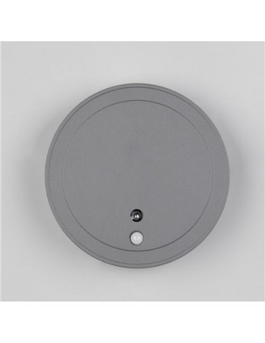 Aplique LED redondo para exterior FORTALEZA Ø14cm recargable USB iluminación indirecta  2W 200lm, 3000K IP44