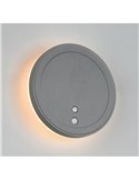 Aplique LED redondo para exterior FORTALEZA Ø14cm recargable USB iluminación indirecta  2W 200lm, 3000K IP44