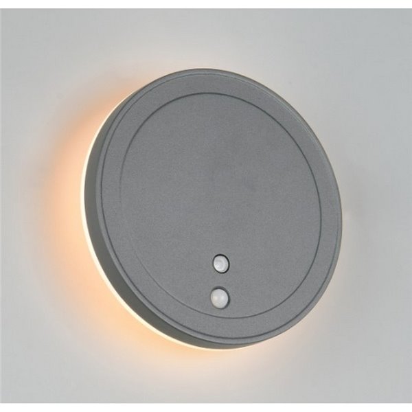 Aplique LED redondo para exterior FORTALEZA Ø14cm recargable USB iluminación indirecta  2W 200lm, 3000K IP44