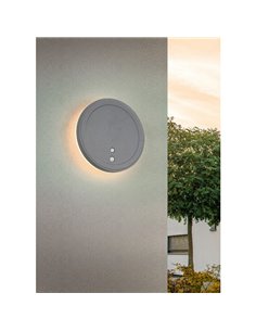 Aplique LED redondo para exterior FORTALEZA Ø14cm recargable USB iluminación indirecta  2W 200lm, 3000K IP44 2