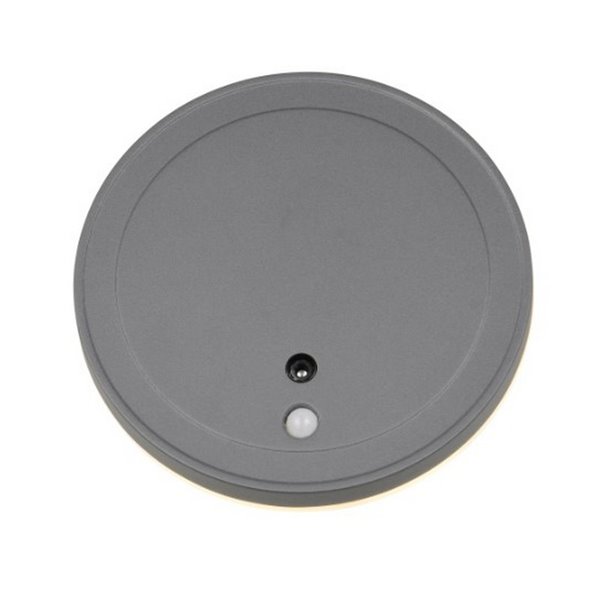 Aplique LED redondo para exterior FORTALEZA Ø14cm recargable USB iluminación indirecta  2W 200lm, 3000K IP44