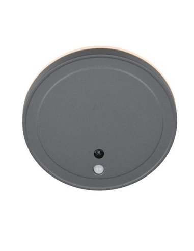 Aplique LED redondo para exterior FORTALEZA Ø14cm recargable USB iluminación indirecta  2W 200lm, 3000K IP44