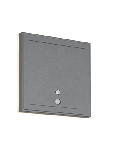 Aplique LED cuadrado para exterior FORTALEZA  14x14 recargable USB iluminación indirecta  2W 200lm, 3000K IP44
