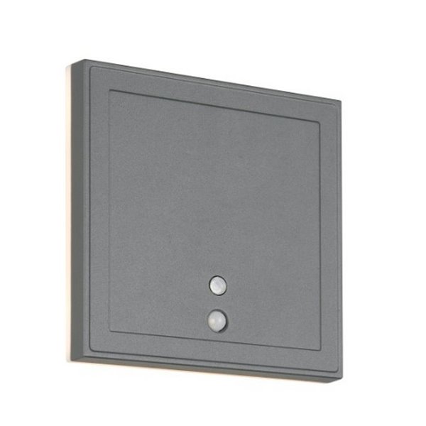 Aplique LED cuadrado para exterior FORTALEZA  14x14 recargable USB iluminación indirecta  2W 200lm, 3000K IP44