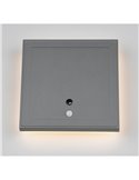 Aplique LED cuadrado para exterior FORTALEZA  14x14 recargable USB iluminación indirecta  2W 200lm, 3000K IP44