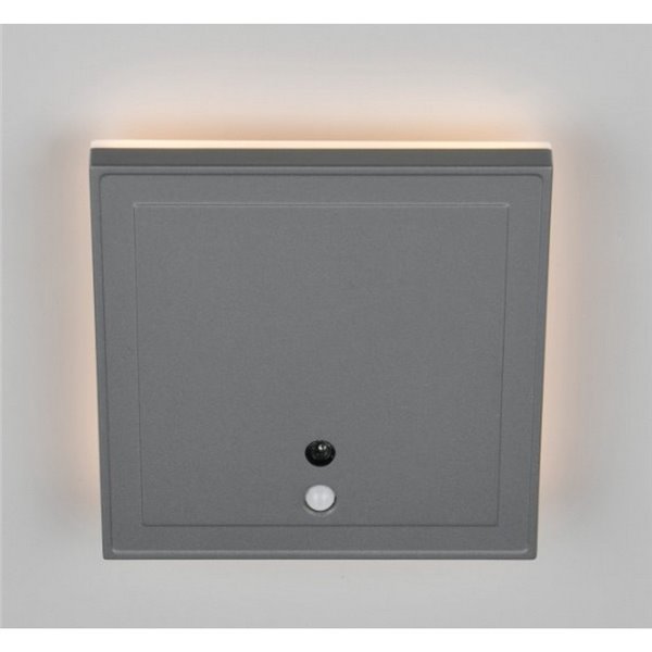 Aplique LED cuadrado para exterior FORTALEZA  14x14 recargable USB iluminación indirecta  2W 200lm, 3000K IP44