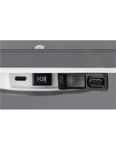 Aplique LED cuadrado para exterior FORTALEZA  14x14 recargable USB iluminación indirecta  2W 200lm, 3000K IP44