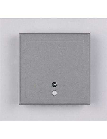 Aplique LED cuadrado para exterior FORTALEZA  14x14 recargable USB iluminación indirecta  2W 200lm, 3000K IP44