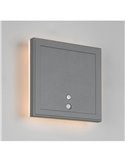 Aplique LED cuadrado para exterior FORTALEZA  14x14 recargable USB iluminación indirecta  2W 200lm, 3000K IP44