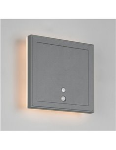 Aplique LED cuadrado para exterior FORTALEZA  14x14 recargable USB iluminación indirecta  2W 200lm, 3000K IP44 2