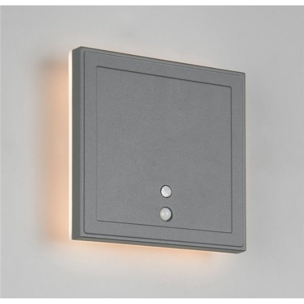 Aplique LED cuadrado para exterior FORTALEZA  14x14 recargable USB iluminación indirecta  2W 200lm, 3000K IP44
