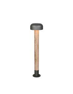 Poste para exterior FRASER 84cm alto, aluminio fundido imitación madera bombilla excl. 1x E27 max. 10W IP44