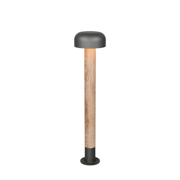 Poste para exterior FRASER 84cm alto, aluminio fundido imitación madera bombilla excl. 1x E27 max. 10W IP44