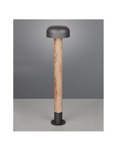 Poste para exterior FRASER 84cm alto, aluminio fundido imitación madera bombilla excl. 1x E27 max. 10W IP44 2