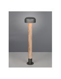 Poste para exterior FRASER 84cm alto, aluminio fundido imitación madera bombilla excl. 1x E27 max. 10W IP44