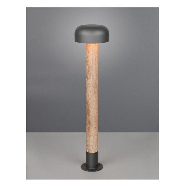 Poste para exterior FRASER 84cm alto, aluminio fundido imitación madera bombilla excl. 1x E27 max. 10W IP44