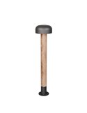 Poste para exterior FRASER 84cm alto, aluminio fundido imitación madera bombilla excl. 1x E27 max. 10W IP44