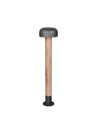 Poste para exterior FRASER 84cm alto, aluminio fundido imitación madera bombilla excl. 1x E27 max. 10W IP44