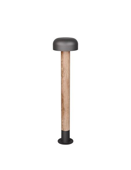 Poste para exterior FRASER 84cm alto, aluminio fundido imitación madera bombilla excl. 1x E27 max. 10W IP44