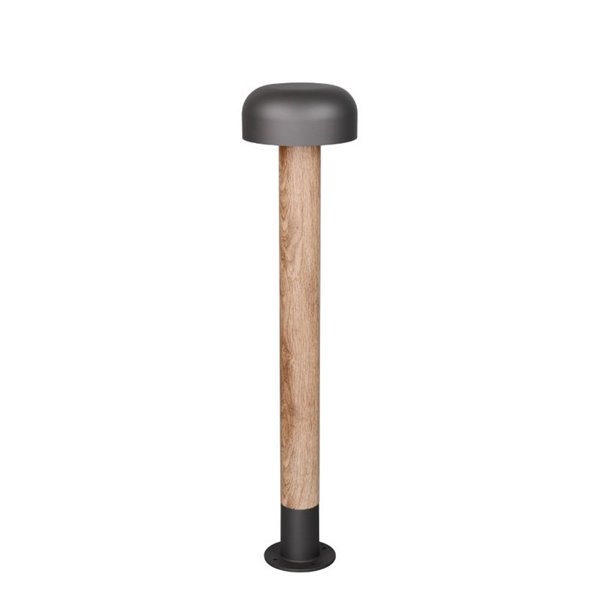 Poste para exterior FRASER 84cm alto, aluminio fundido imitación madera bombilla excl. 1x E27 max. 10W IP44