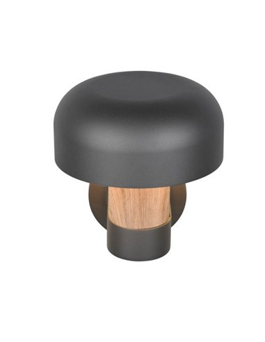 Aplique de pared exterior FRASER aluminio fundido imitación madera, bombilla excl. 1x E27 max. 10W IP44