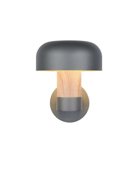 Aplique de pared exterior FRASER aluminio fundido imitación madera, bombilla excl. 1x E27 max. 10W IP44