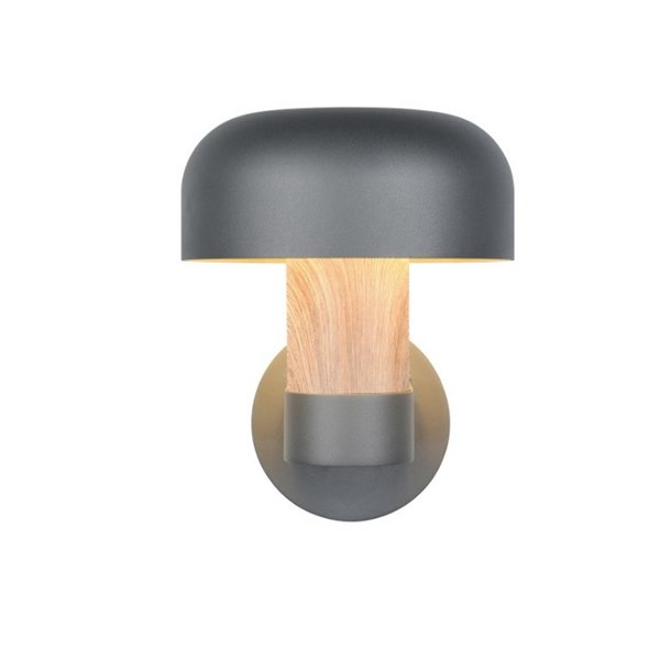 Aplique de pared exterior FRASER aluminio fundido imitación madera, bombilla excl. 1x E27 max. 10W IP44