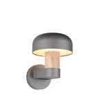 Aplique de pared exterior FRASER aluminio fundido imitación madera, bombilla excl. 1x E27 max. 10W IP44