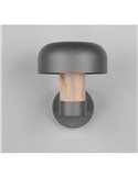 Aplique de pared exterior FRASER aluminio fundido imitación madera, bombilla excl. 1x E27 max. 10W IP44