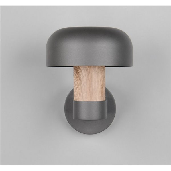 Aplique de pared exterior FRASER aluminio fundido imitación madera, bombilla excl. 1x E27 max. 10W IP44