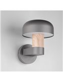 Aplique de pared exterior FRASER aluminio fundido imitación madera, bombilla excl. 1x E27 max. 10W IP44