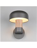 Aplique de pared exterior FRASER aluminio fundido imitación madera, bombilla excl. 1x E27 max. 10W IP44