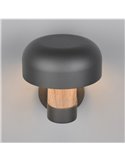 Aplique de pared exterior FRASER aluminio fundido imitación madera, bombilla excl. 1x E27 max. 10W IP44