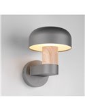 Aplique de pared exterior FRASER aluminio fundido imitación madera, bombilla excl. 1x E27 max. 10W IP44