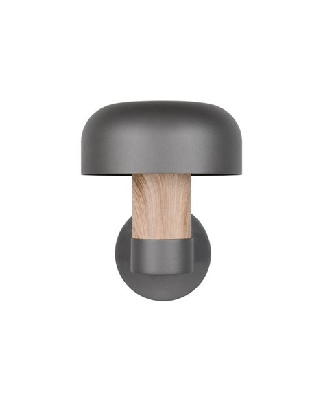 Aplique de pared exterior FRASER aluminio fundido imitación madera, bombilla excl. 1x E27 max. 10W IP44