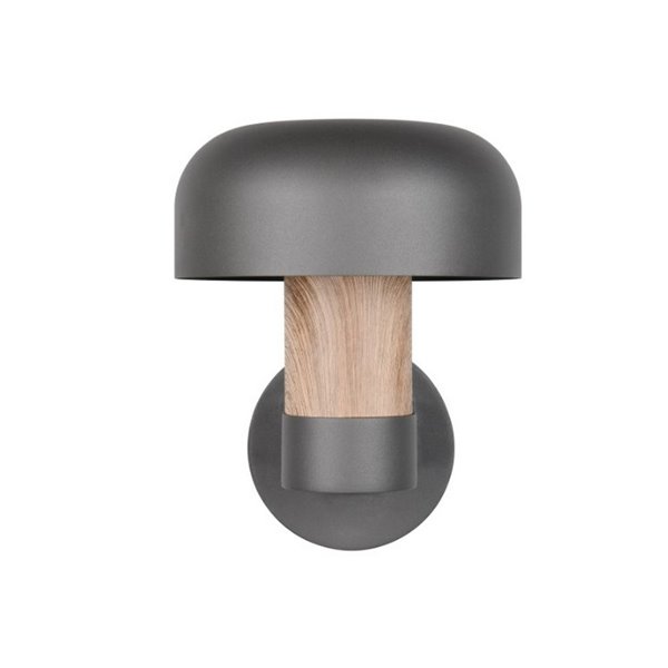 Aplique de pared exterior FRASER aluminio fundido imitación madera, bombilla excl. 1x E27 max. 10W IP44