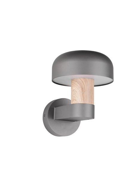 Aplique de pared exterior FRASER aluminio fundido imitación madera, bombilla excl. 1x E27 max. 10W IP44