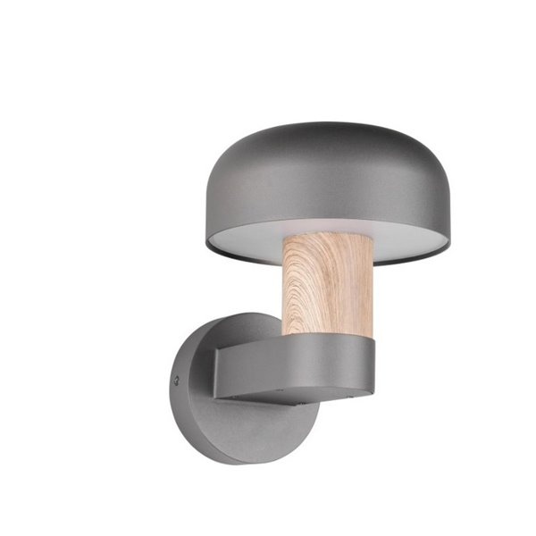 Aplique de pared exterior FRASER aluminio fundido imitación madera, bombilla excl. 1x E27 max. 10W IP44