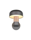Aplique de pared exterior FRASER aluminio fundido imitación madera, bombilla excl. 1x E27 max. 10W IP44
