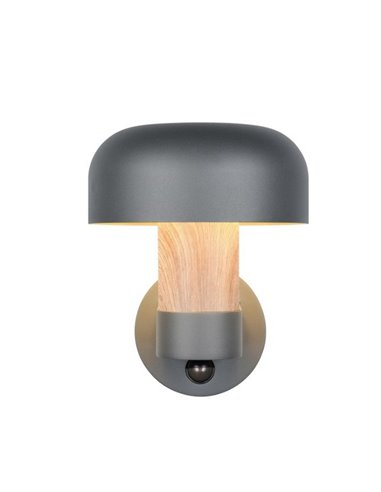 Aplique de pared exterior FRASER sensor de movimiento, bombilla excl. 1x E27 max. 10W IP44 imitación madera