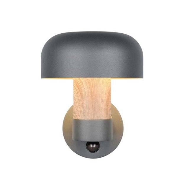 Aplique de pared exterior FRASER sensor de movimiento, bombilla excl. 1x E27 max. 10W IP44 imitación madera