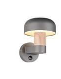 Aplique de pared exterior FRASER sensor de movimiento, bombilla excl. 1x E27 max. 10W IP44 imitación madera
