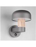 Aplique de pared exterior FRASER sensor de movimiento, bombilla excl. 1x E27 max. 10W IP44 imitación madera